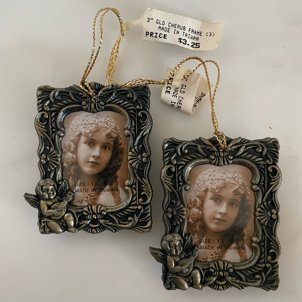 Set of two 90’s Vintage Frame Ornaments